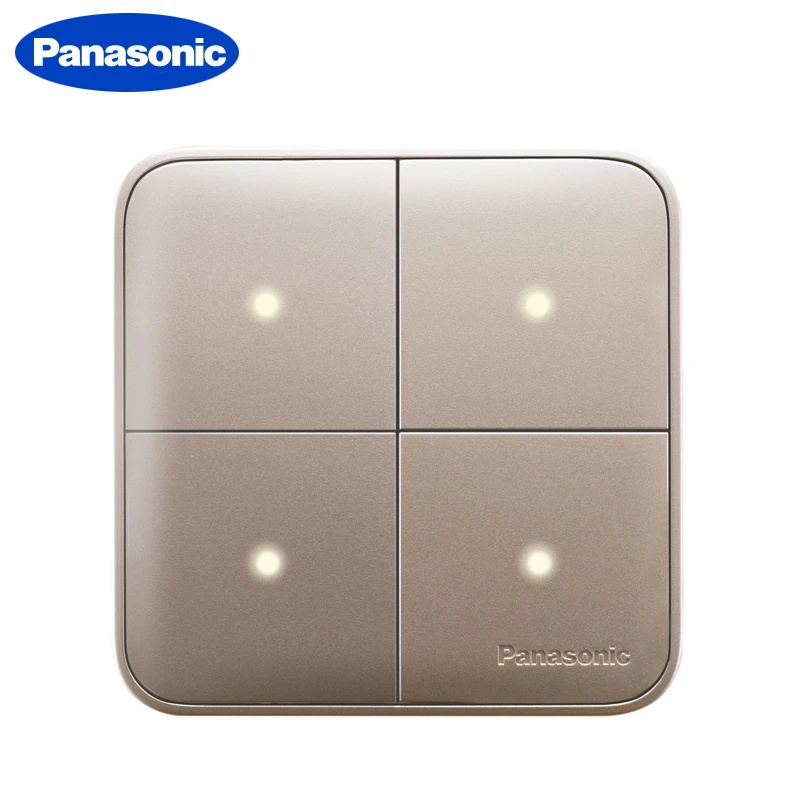 

Panasonic Золотой домашний светильник настенный выключатель давления полная структура сброса случайный щелчок вкл/выкл настенный светильник п...