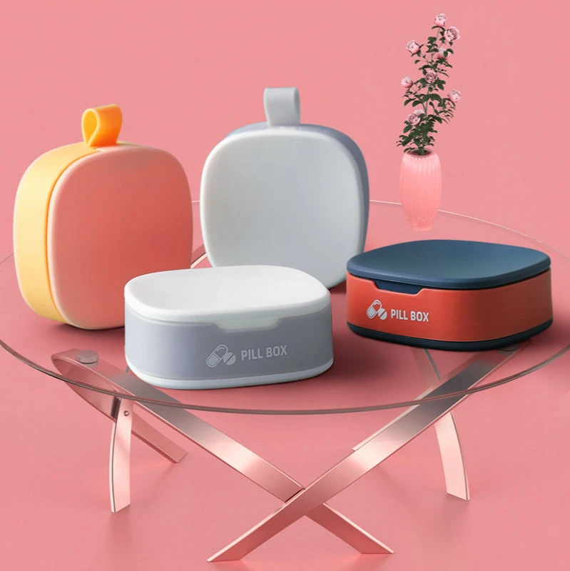 Pill Box Portable Sealed Large-Capacity Mini-Packing Storage Small Medicine Cutter One Week | Дом и сад
