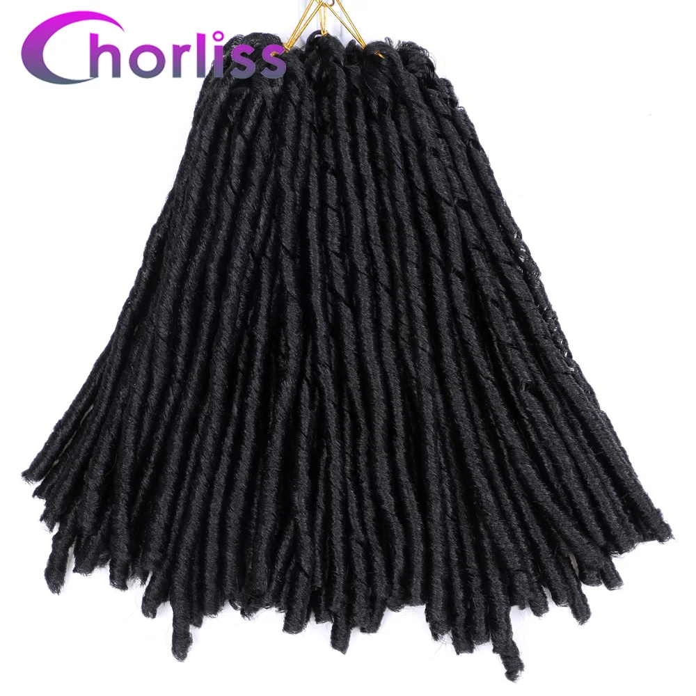 Natural Black 1B Мягкие искусственные локоны в стиле Crochet косички Ombre Jumbo Dread прическа африканская цветная синтетическая косичка наращивание волос черный коричневый Locs - Цвет: Natural Black 1B
