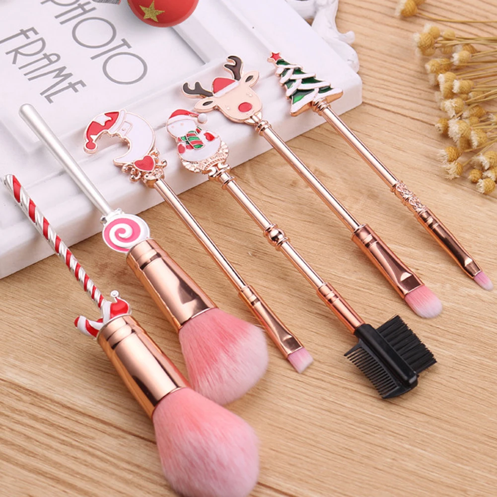 Рождественские конфеты кисти для макияжа старый человек Лось милый мини Макияж