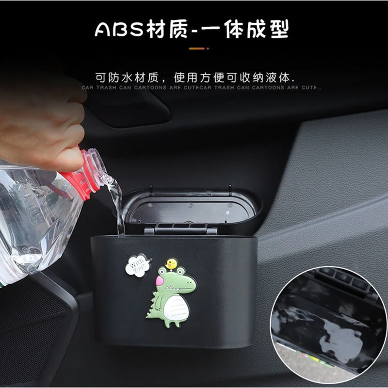 3D милый мультяшный автомобильный контейнер для мусора откидная крышка мусорная