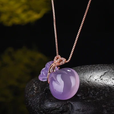 Женский кулон из серебра 925 пробы с натуральным нефритом|Подвески| |