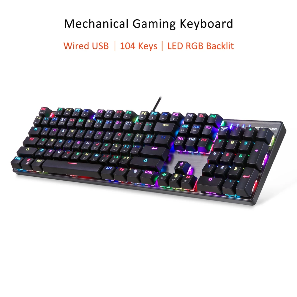Motospeed CK104 игровая механическая клавиатура русская английская синяя