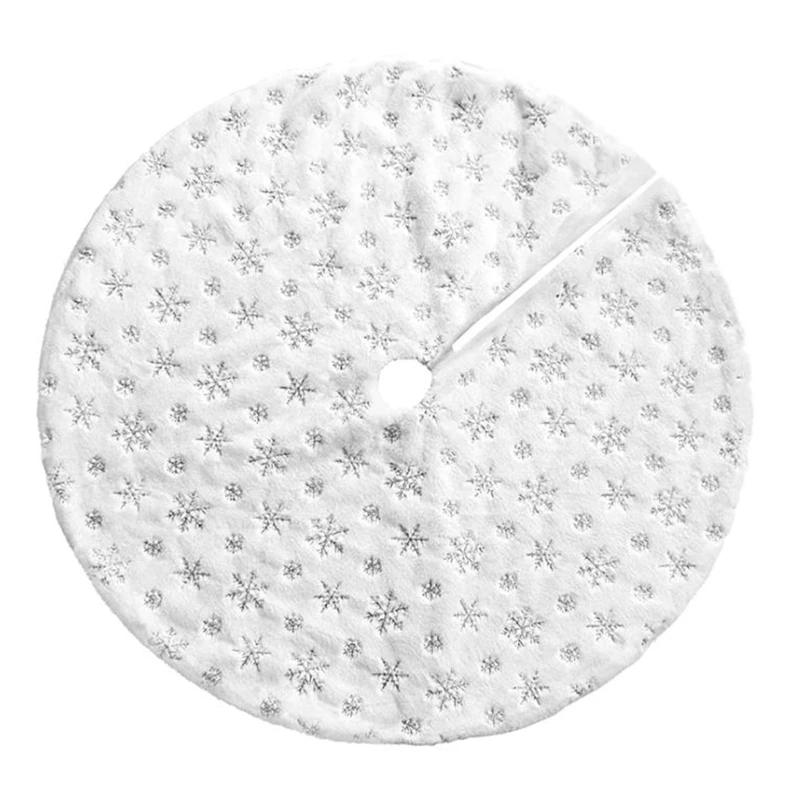 

Christmas Tree Skirt Snowflake Cloth Tree Skirt Christmas Party Decor Indoor&Outdoor New Year Holiday Decor