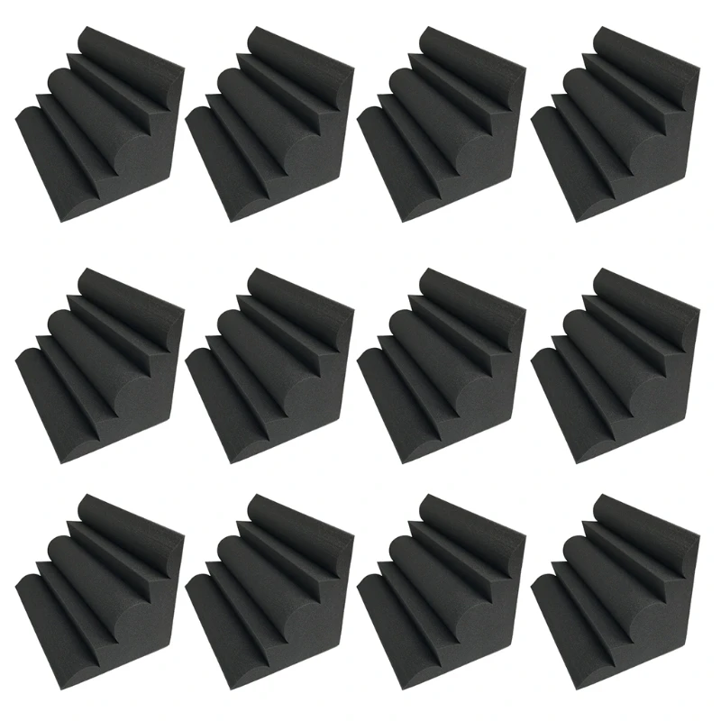 

12pcs Corner Acoustic Soundproof Foam High Density Flame Retardant Bass Trap K3KD