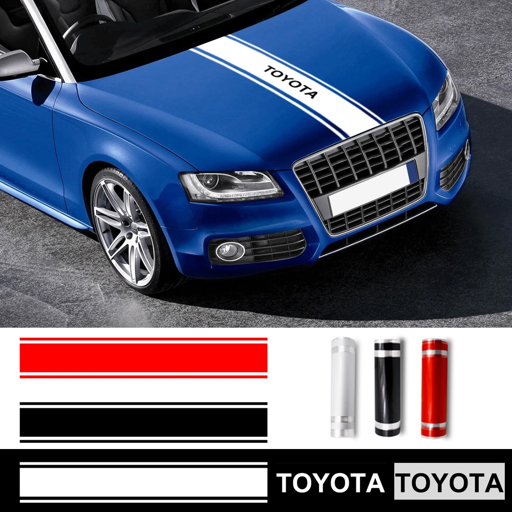 

1pc Car Decal Auto Hood Covers Vinyl Racing Sticker Car Stlying for Toyota Prius Avensis Rav4 Auris Yaris Verso Land Cruiser Cam