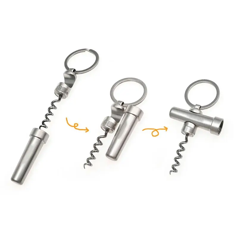 Многофункциональный брелок для открывания бутылок 3 в 1 из цинкового сплава
