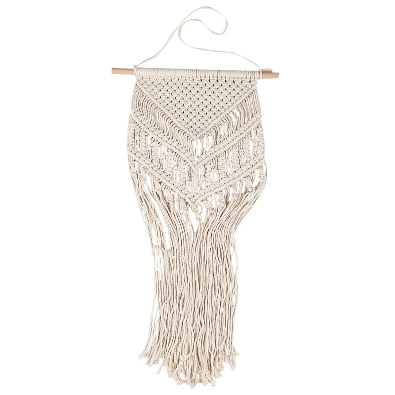 

Macrame Woven Wall Hanging Boho Chic Bohemian Home Geometric Art Decor Beautiful Apartment Dorm Room Decoration