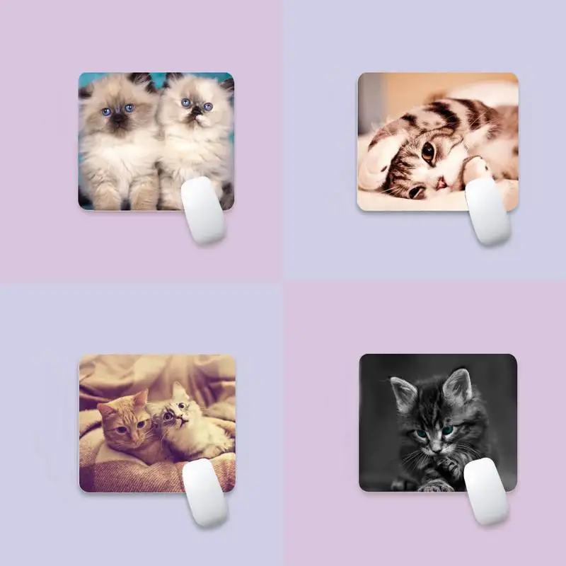 Резиновый коврик для клавиатуры с милым котом игровой мыши Настольный краями