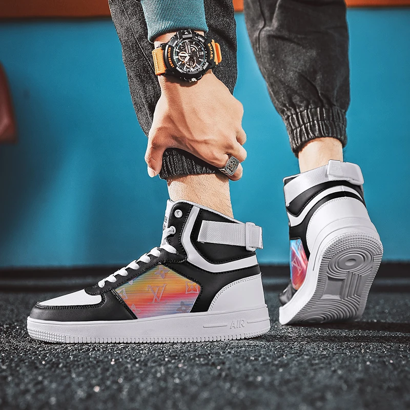 

New Men Women High Top Skateboard Shoes Couple Autumn Sneakers Chaussure Sport Homme Breathable Casual Sports Shoes
