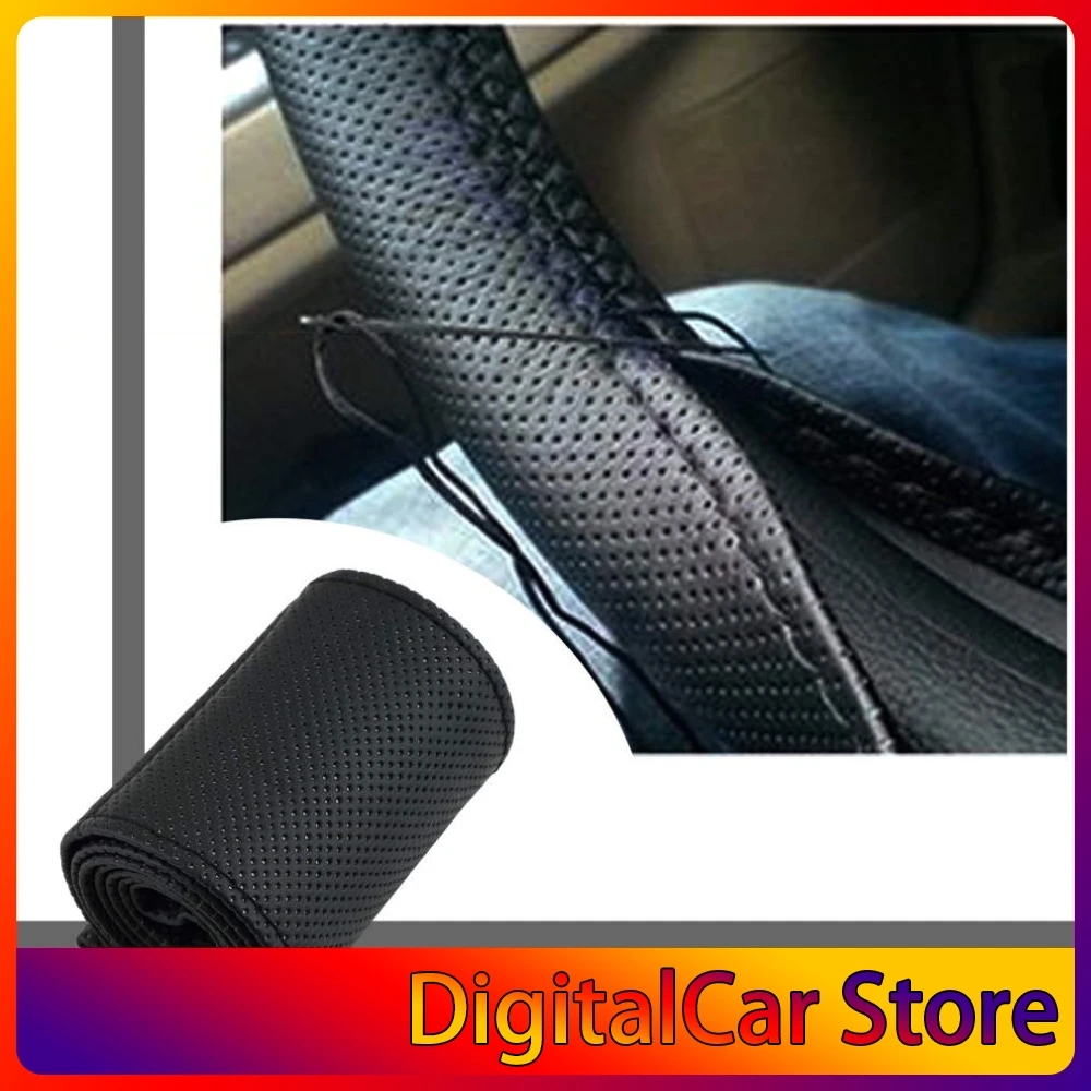 

1 PCS DIY Universal Auto PU Leather Car Styling Steering Wheel Cover With Needles Thread Breathability Skid-Proof