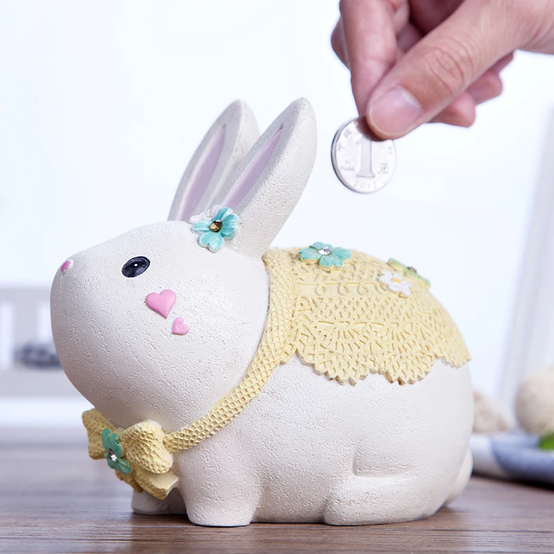 

Creative Cute Rabbit Of The Comic Book Pot Of Money Cash Box Ornaments Of The Gift Desktop Christmas For Piggy Coin Bank