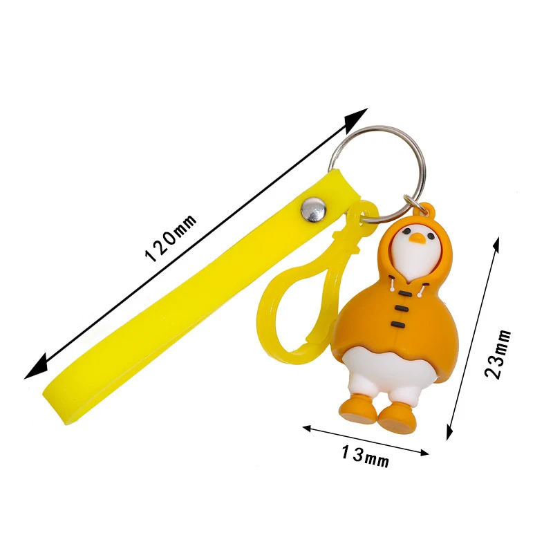 

Unisex Durable Yellow Duck Key Ring 1PC Creative Cartoon Cute Wrist Strap Raincoat Yellow Duck Pendant Key Ring Pendant