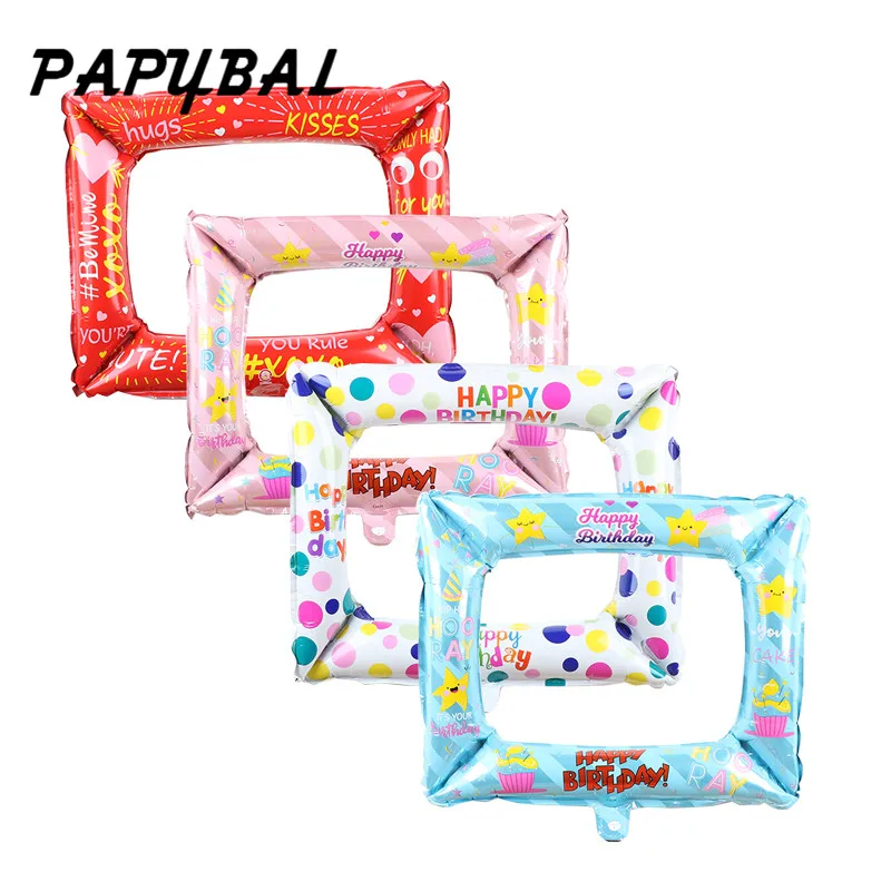 Фольгированные воздушные шары с фоторамкой украшение для детского дня рождения