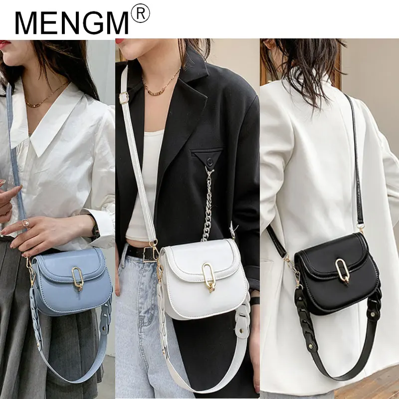 

Женские сумки через плечо MENGM, из искусственной кожи, 2021, дорожная сумка, модная простая сумка на плечо, женская сумка через плечо, черная сум...