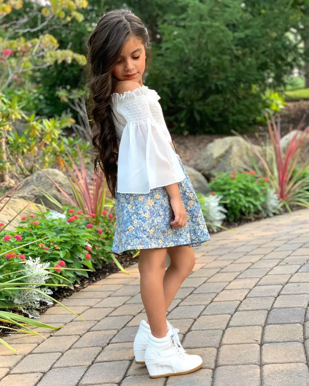 

2021 Summer Girls Clothing Sets Short Sleeve Tops Floral Short Skirt 2Pcs Toddler Baby Kids Children Clothes