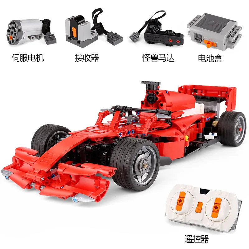 585Pcs Yeshin MOC мотор Функция автомобилей моторная техника автомобиль F1 формула гоночный скоростной автомобиль строительные блоки кирпичи сборка автомобиля Модель детские игрушки - Цвет: 585Pcs