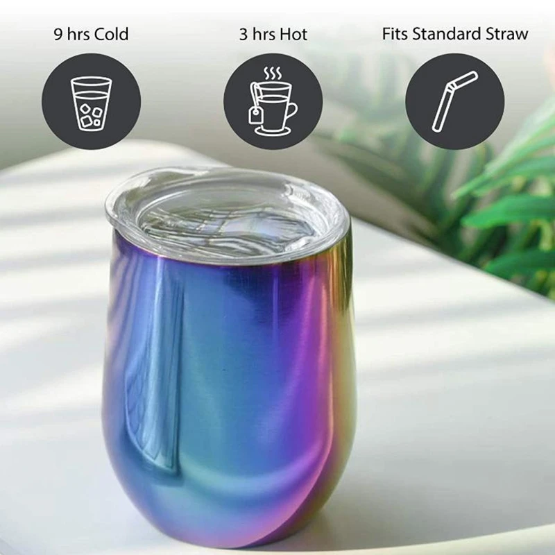Стекло с покрытием 12 унций: Двойная Вакуумная Изолированная чашка из нержавеющей