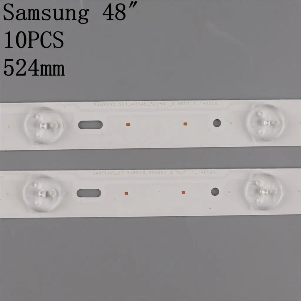 100% New 10pcs/Kit LED strips for GRUNDIG 48 TV 48VLE5421 48VLE5421BG LSC480HN03 SAMSUNG 2013ARC48 3228N1 6 REV1.0 131209