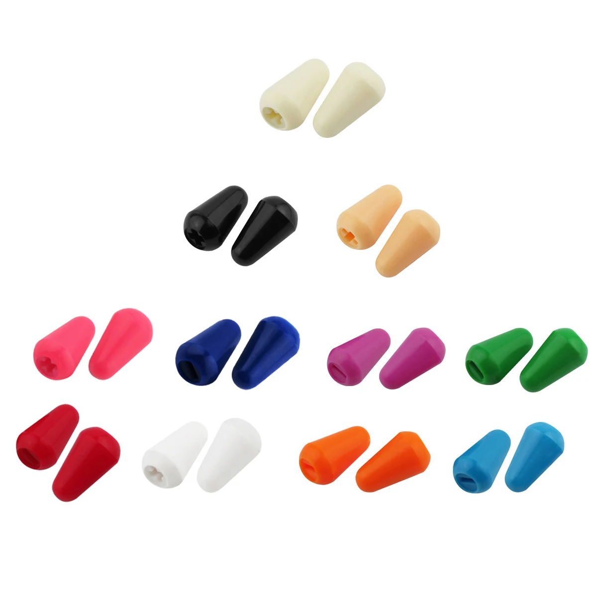 

Ohello 10pcs Black Plastic 3/5Way Switch Tip Cap 4mm for Electric Guitar Pickup Selector Switches