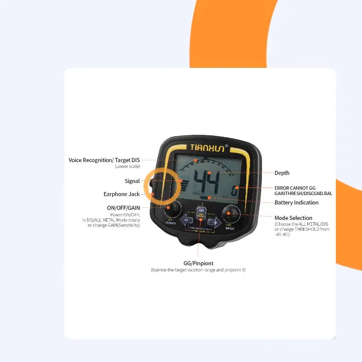 

Underground metal detector for gold DISCOVER Deluxe TX-850 with 11.5"*15" Double-D search coil , LCD digital display
