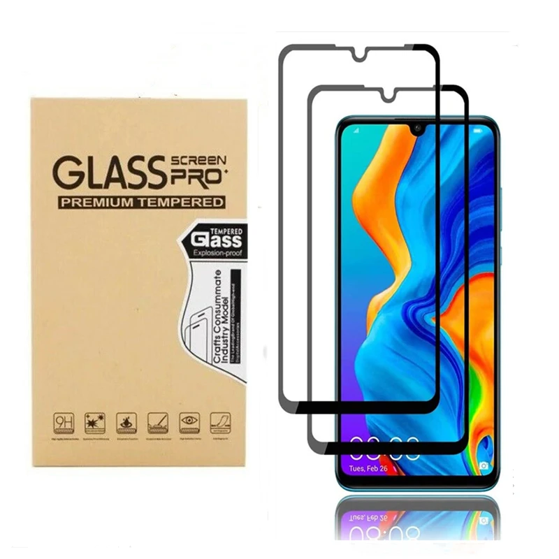 Pel&iacute;cula protectora de vidrio templado para Huawei P30, Protector de pantalla de cobertura completa, Ultra delgada, dureza 9H, HD-0