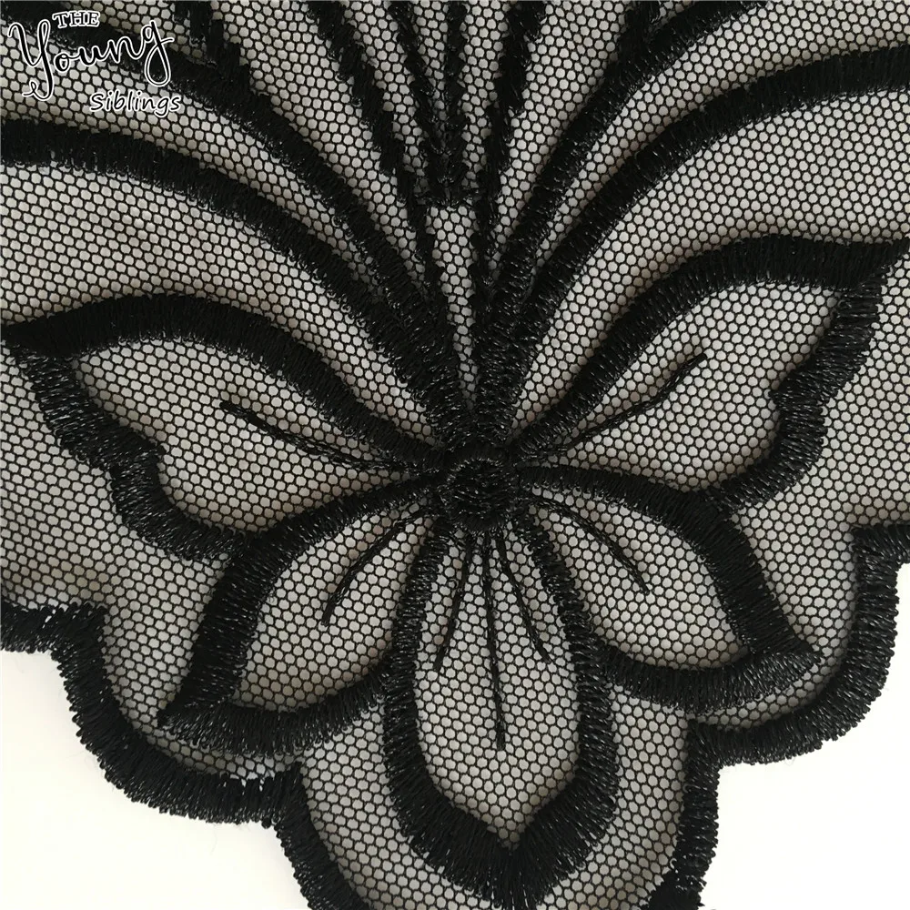 Новое поступление кружевной воротник вышивка ткань из органзы аппликация мотив