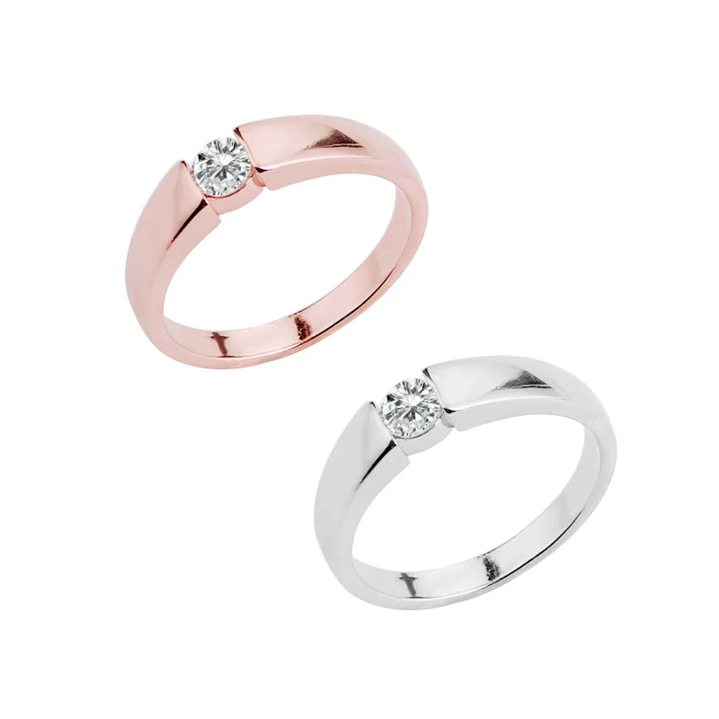 

Fashion Simply Rhinestoned Couple Rings For Lover's Women Men Wedding Jewelry