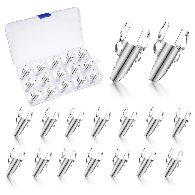 15 шт. Регулируемая Концевая выборка Plectrums Нержавеющая сталь при игре на гитаре