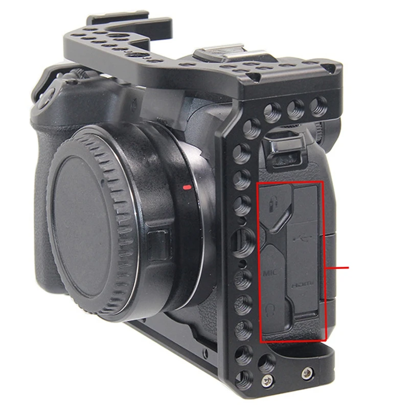 

Camera Cage for Canon EOS R with Cold Shoe Mount Thread Holes for Magic Arm Microphone Attach