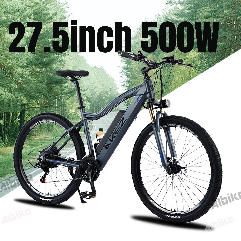 

500W Electric Bike 27 Speed Electric Bicycle for Adult 27.5 inch Mountain EBicycle 48V 10Ah Hidden Lithium Battery E-Bike