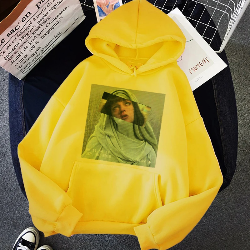 Spoof Personality Fleece Hooded Sweatshirts Women Winter Oversize Loose Ladies Hoodie Pullovers Warm Pocket Hoodies Jacket