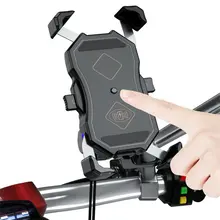 Motorcycle Phone Holder 15W Wireless Smart Charger QC3.0 Wire Charing 2 in 1 Semiautomatic Stand 360 Degree Rotation Bracket