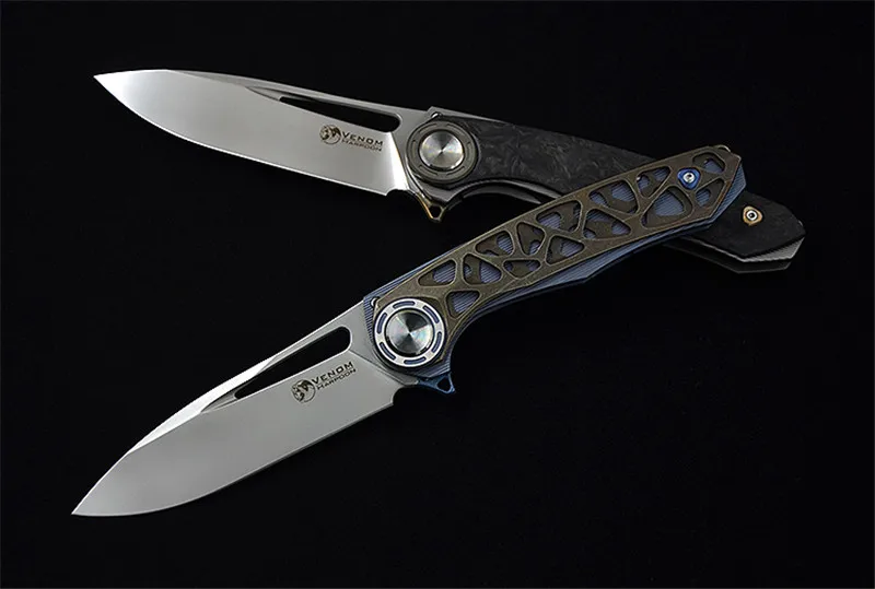 Venom гарпун Кевин нож John M390 лезвие Титан сплава или ручка из углеродного волокна