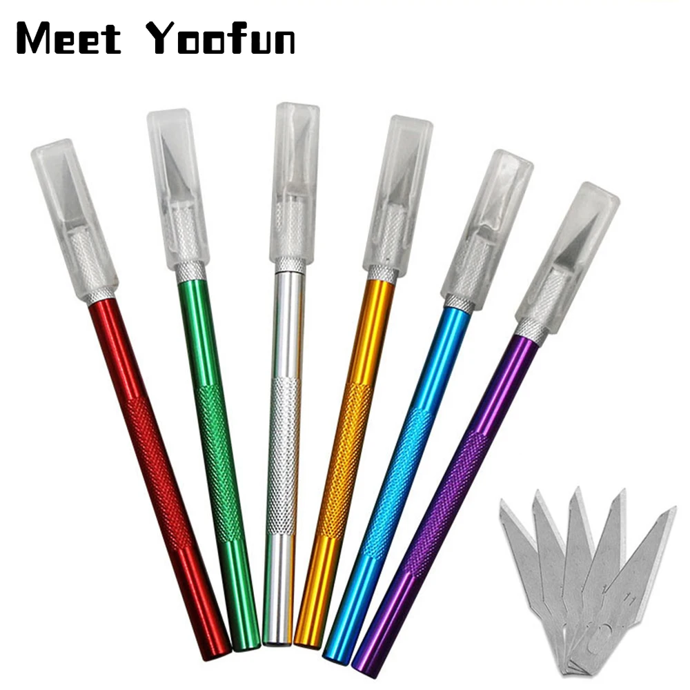 Металлическая Ручка Нож Лезвия Скальпеля Дерево Бумагорезка Ремесло Гравировка