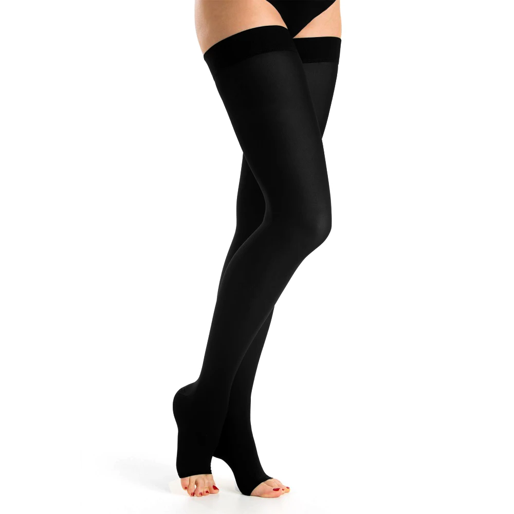 20-30 mmHg Medical Thigh High Compression Stockings Women Men Firm Support Open Toe, Edema Swelling Varicose Veins Flight Travel