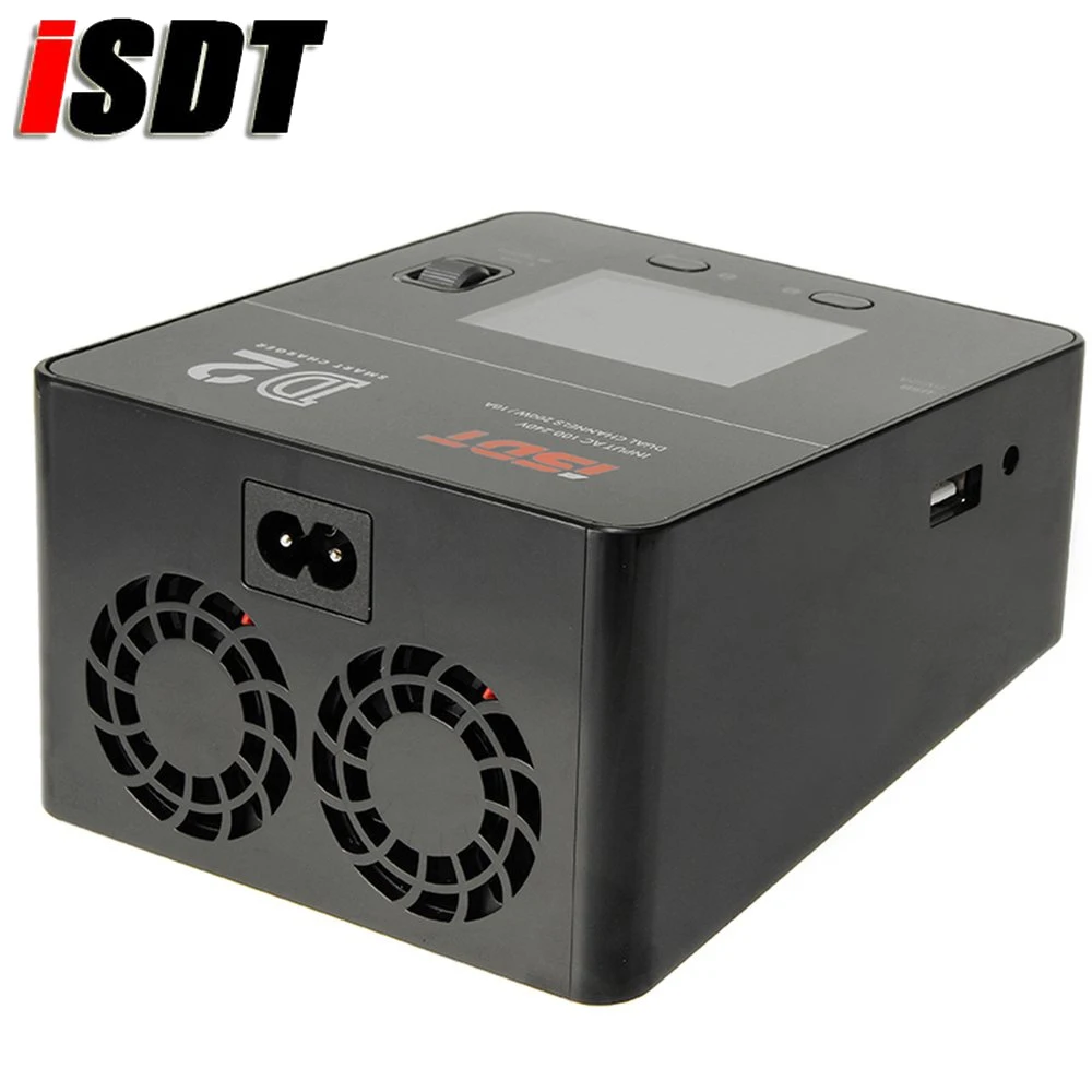 ISDT D2 200 Вт 24A AC двухканальный выход умное зарядное устройство с ЖК-дисплеем для