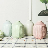 home decor korean simple modern corn texture ceramic small vase hydroponic round vintage desktop dried flower arrangement vase