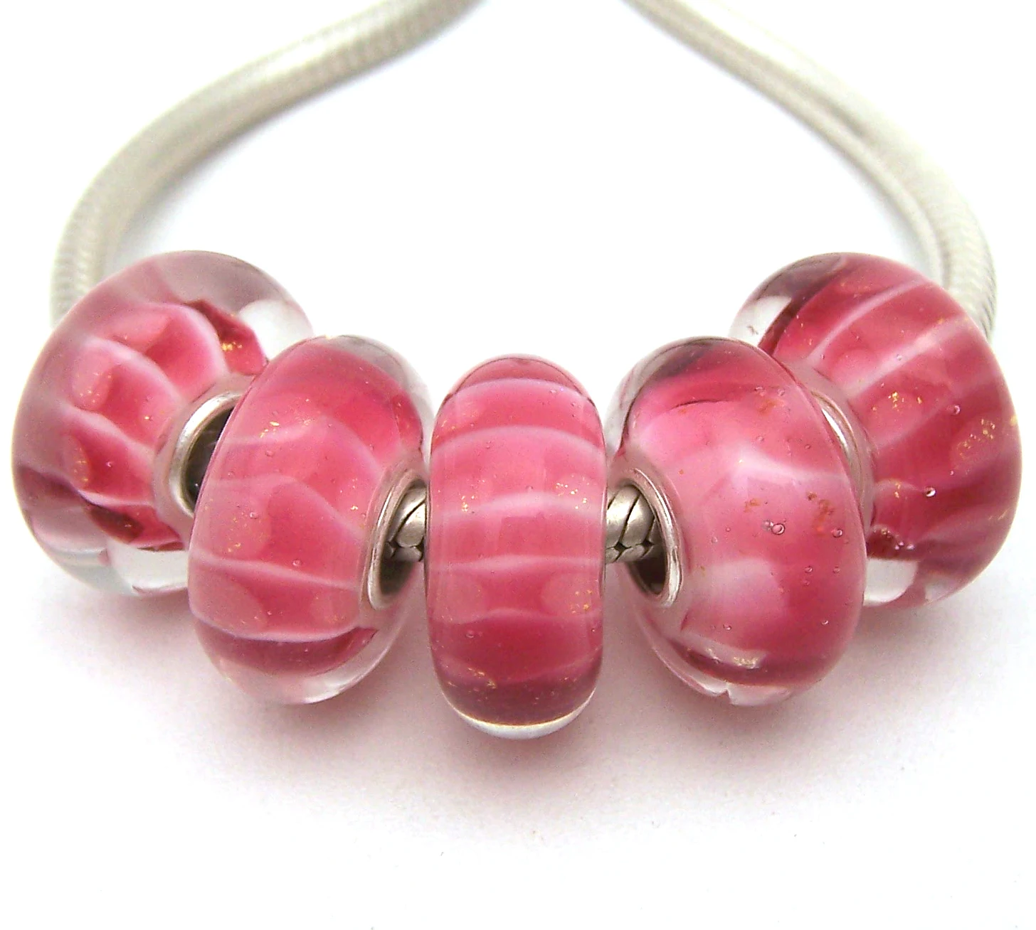 

JGWG2910 5X 100% Authenticity S925 Sterling Silver Beads Murano Glass beads Fit European Charms Bracelet diy jewelry Lampwork