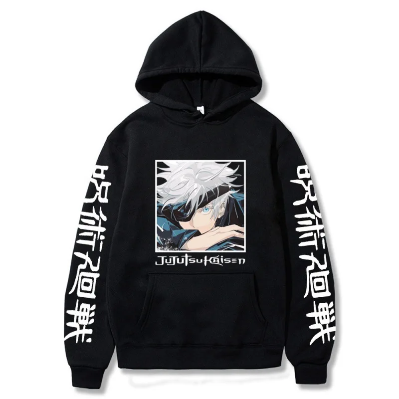 

Japan Anime Jujutsu Kaisen Gojo Satoru Hoodies Sweatshirt Casual Anime Pullovers Tops Loose Long Sleeve Autumn Man Cloth Hoodies