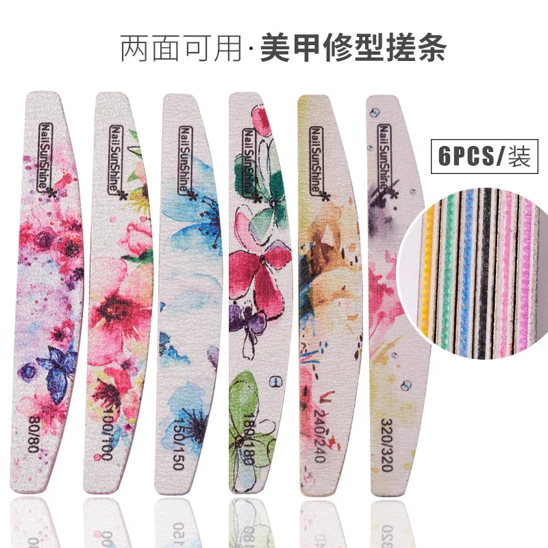 

Wholesale nail file with teeth waterproof and wear-resistant shaping rubbing nail thickening thickening printing polishing strip