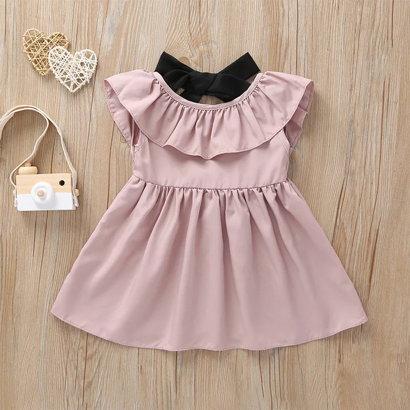 Summer Girls Dress Korean Dresses Baby Girl Clothes Solid Color Fashion Sleeveless Kids Children | Детская одежда и обувь