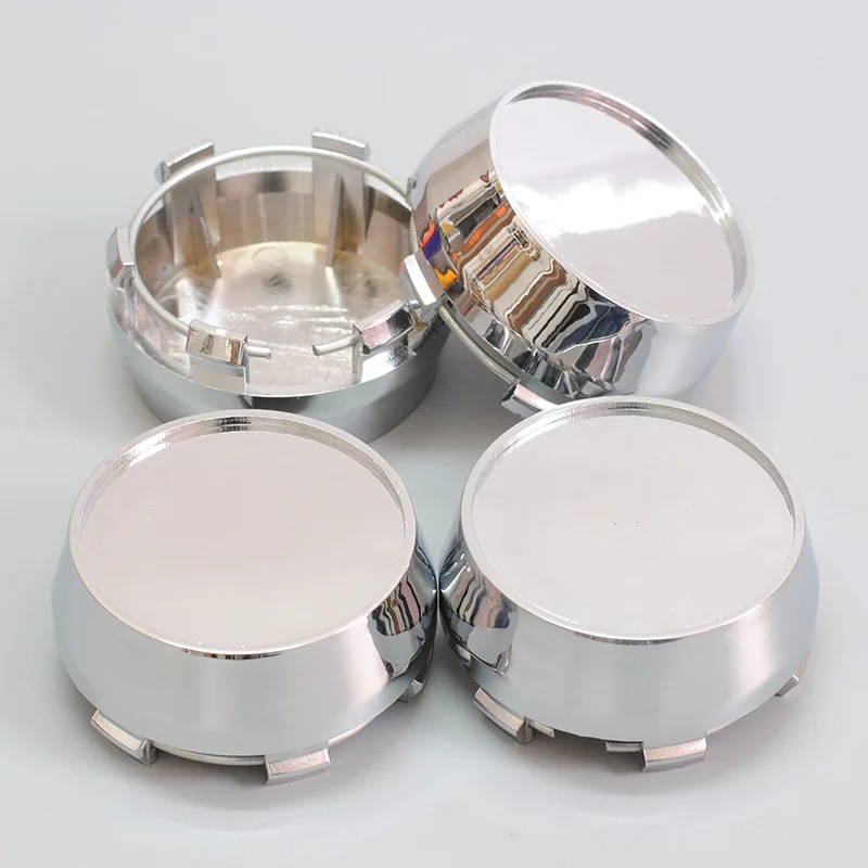 Универсальные серебристые и хромированные колпачки для автомобильных колес 4