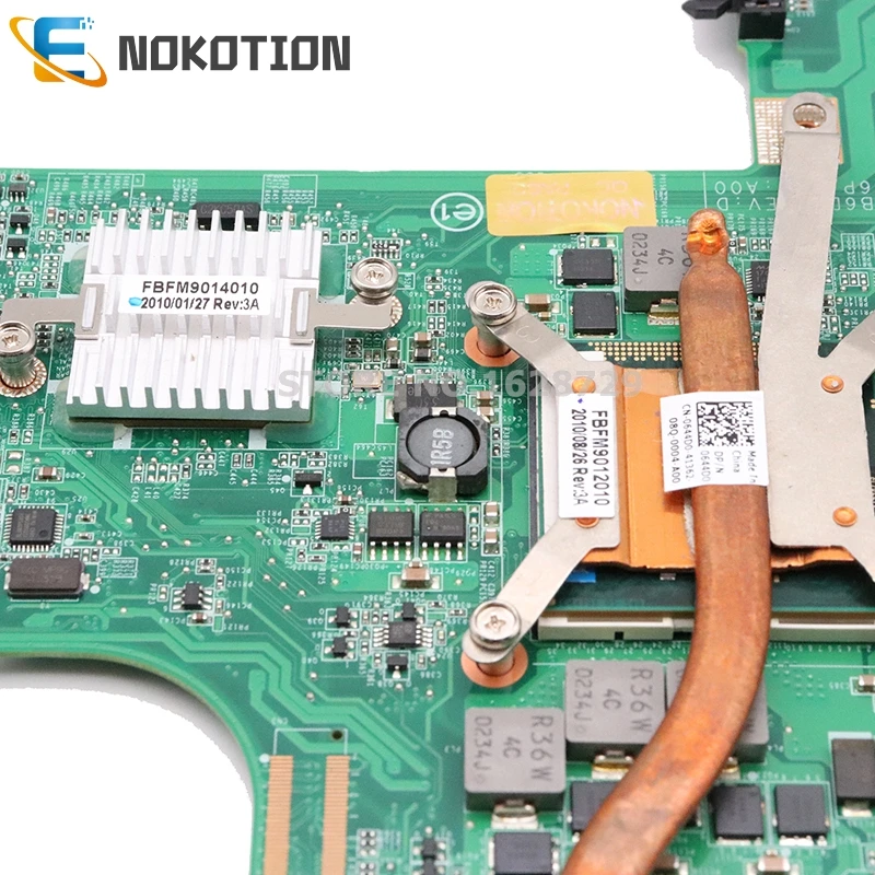 NOKOTION материнская плата для ноутбука Dell Studio 1558 CN-0G936P 0G936P DAFM9BMB6D0 основная плата HM57 DDR3 Бесплатный процессор+ радиатор