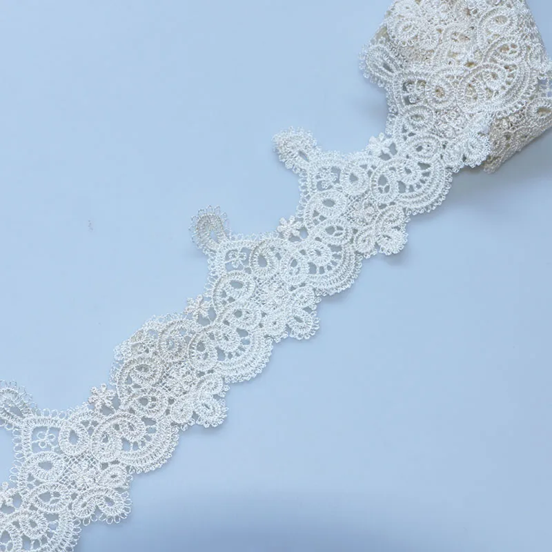 1 ярдов бежевые хлопковые кружева домашняя одежда обертывание вязание украшения