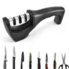 3-ступенчатая точилка для кухонных ножей, профессиональный точильный камень для шлифовки ножей из вольфрама, алмаза, керамики, инструмент для заточки