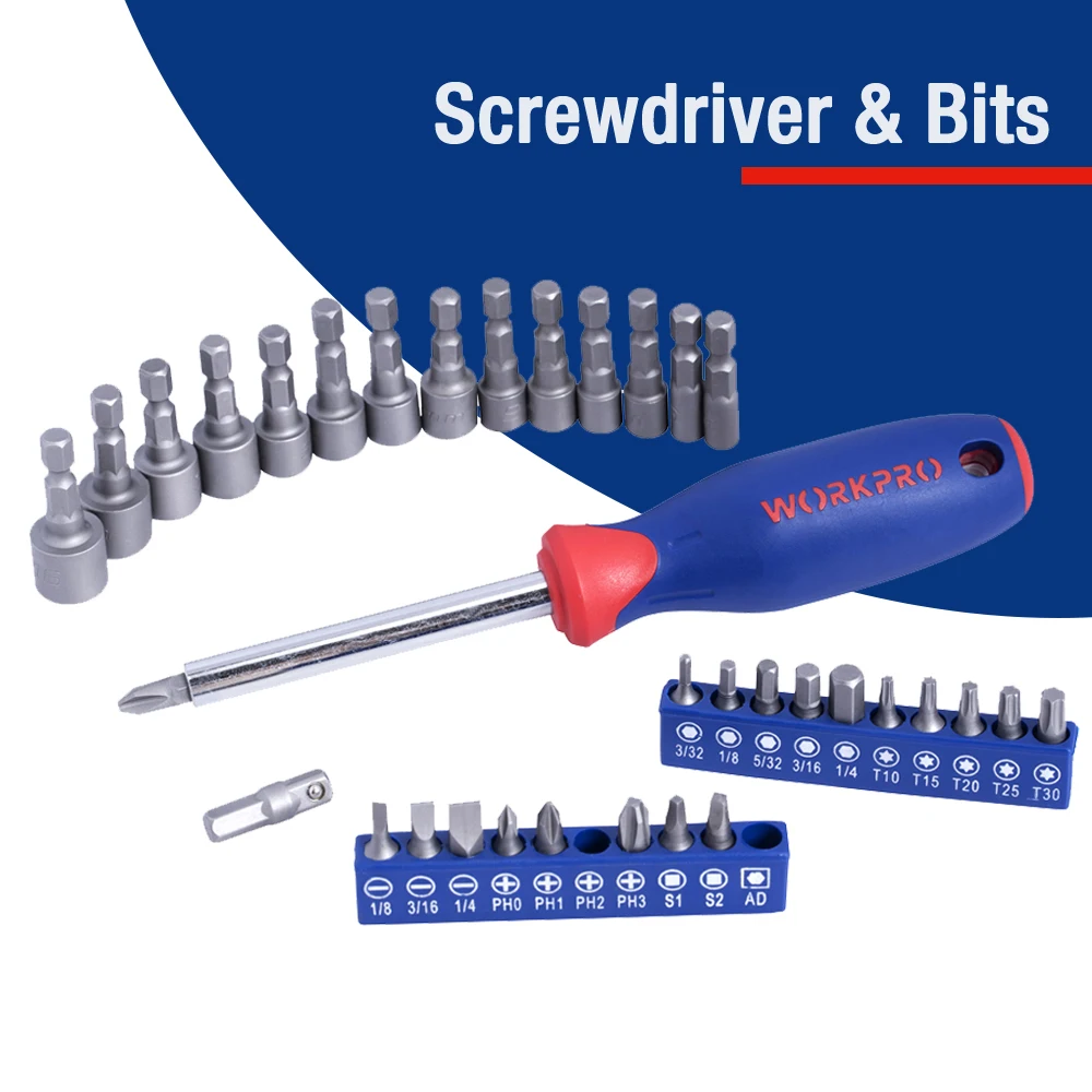 WORKPRO 164PC Sockets Set Mechanic Tool Car Repair Tools Wrenches Screwdrivers Ratchet Combination Kits Hex Key | Инструменты