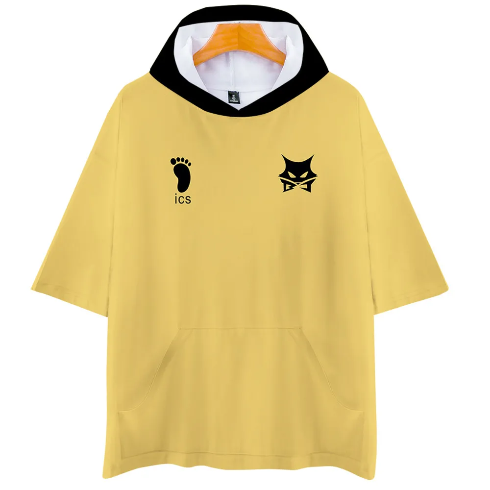 

Haikyuu T Shirt Japanese Anime Kuroo Oya Oya Oya Tops Men Summer Top Cartoon Hooded T-shirt Karasuno Kawaii Fly High Streetwear