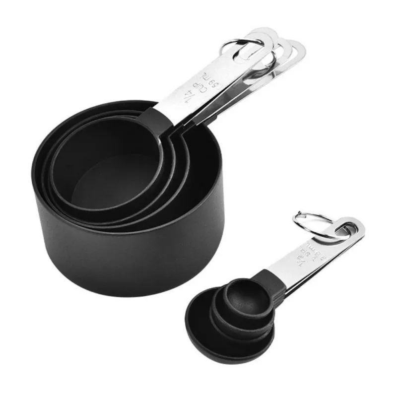 

4Pcs measuring spoon measuring cup sets Measuring Spoon Measuring Cup Sets Stainless Steel Spoon Measuring Cup Baking Tool