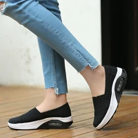 women canvas shoes comfortable breathable walking shoes air cushion lightweight sports footwear increasing height slip on